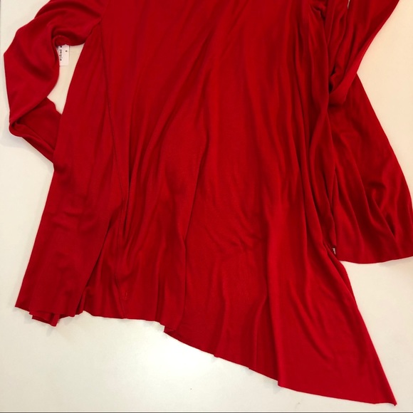 Free People Red Open V Front Turtle Neck Collar Shift Top - Picture 8 of 10